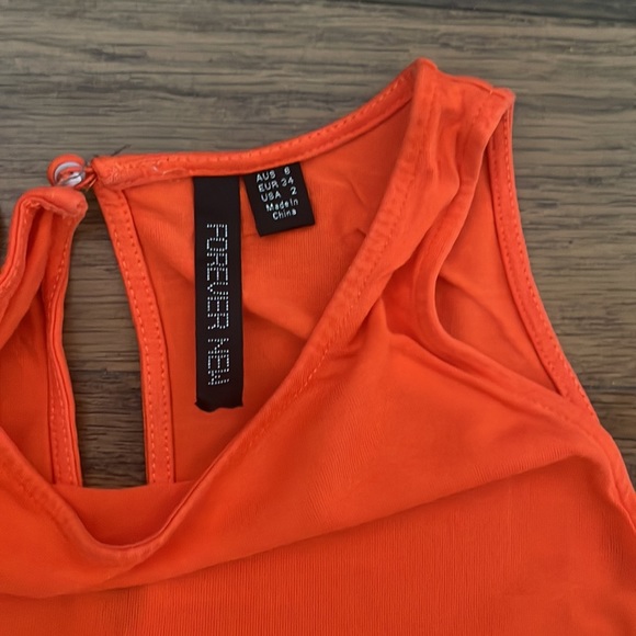 Forever New Melbourne bright orange layered top - Picture 3 of 3